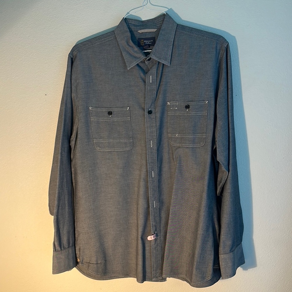 Grey button down